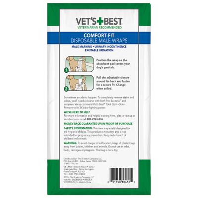 Show full view: Vet's Best Comfort-Fit Disposable Male Dog Wraps, Large: 23.5 to 31.5-in waist, 12 count slide 3 of 11