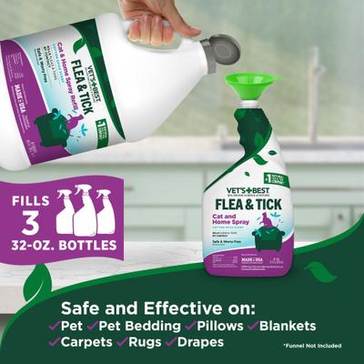 Show full view: Vet's Best Flea & Tick Cat & Home Cotton Spice Scent Natural Refill Spray for Cats, 96-fl oz bottle slide 6 of 7