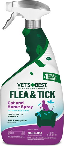 Vet's Best Flea & Tick Cat & Home Cotton Spice Scent Spray for Cats