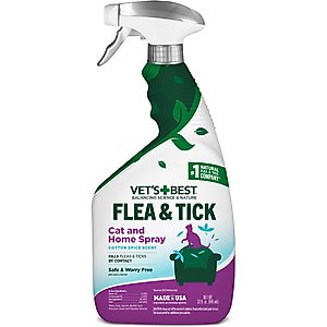 Vet's Best Flea & Tick Cat & Home Cotton Spice Scent Natural Spray for Cats, 32-fl oz bottle