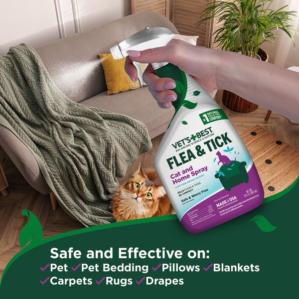 Vet's Best Flea & Tick Cat & Home Cotton Spice Scent Spray for Cats