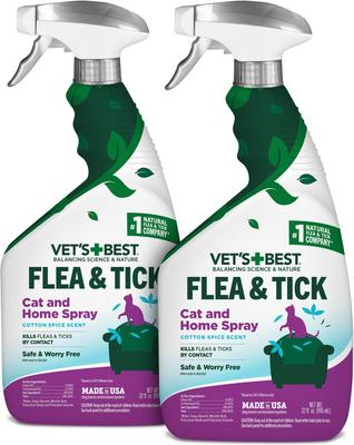 Vet's Best Flea & Tick Cat & Home Cotton Spice Scent Natural Spray for Cats
