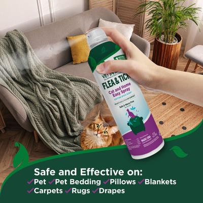 Show full view: Vet's Best Flea & Tick Cat & Home Easy Spray Cotton Spice Scent Natural Spray for Cats, 14-fl oz spray can slide 6 of 8