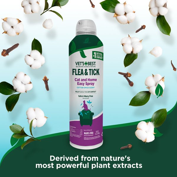 Vet's Best Flea & Tick Cat & Home Easy Spray Cotton Spice Scent Natural Spray for Cats