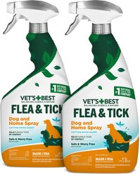 Vet's Best Flea & Tick Cotton Spice Scented Natural Home Spray for Dogs, 64-fl oz bottle, case of 2
