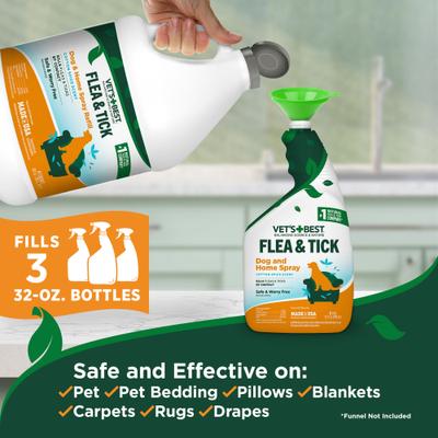 Show full view: Vet's Best Flea & Tick Dog & Home Cotton Spice Scent Natural Refill Spray for Dogs, 96-fl oz bottle slide 6 of 7