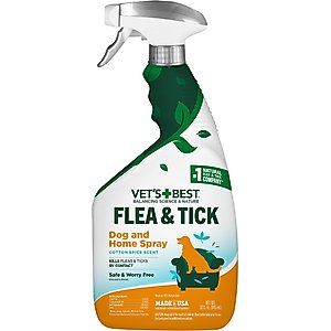 Vet's Best Flea & Tick Dog & Home Cotton Spice Scent Natural Spray for Dogs, 32-fl oz bottle
