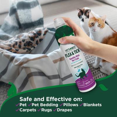 Show full view: Vet's Best Flea & Tick Gentle Mist Cotton Spice Scent Natural Spray for Cats, 6.3-fl oz spray can slide 6 of 8