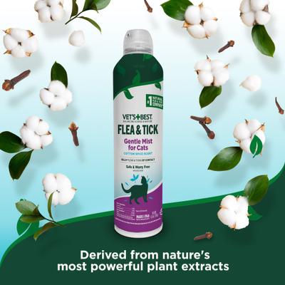 Show full view: Vet's Best Flea & Tick Gentle Mist Cotton Spice Scent Natural Spray for Cats, 6.3-fl oz spray can slide 3 of 8