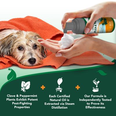 Show full view: Vet's Best Flea & Tick Prevention Waterless Bath Natural Dog Shampoo, 8-fl oz bottle slide 7 of 9