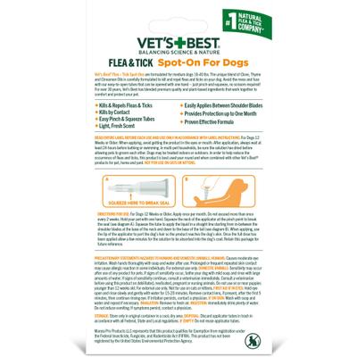 Show full view: Vet's Best Flea & Tick Spot Treatment for Dogs, 16-40 lbs, 4 Doses (4-mos. supply) slide 2 of 11