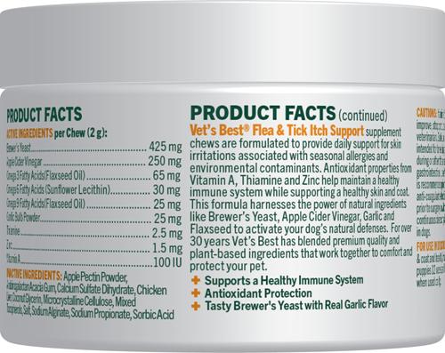 Show full view: Vet's Best Flea & Tick Support Natural Soft Chews for Dogs, 60 count slide 8 of 11