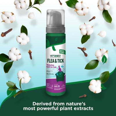 Show full view: Vet's Best Flea & Tick Waterless Bath Cotton Spice Scent Natural Spot Treatment for Cats, 8-fl oz bottle slide 3 of 8