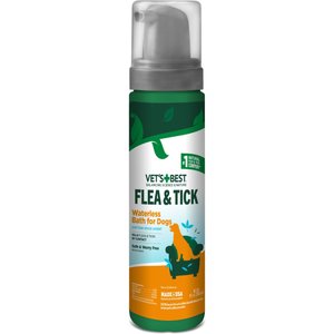 Vet's Best Flea & Tick Waterless Bath Cotton Spice Scent Natural Spot Treatment for Dogs, 8-fl oz bottle