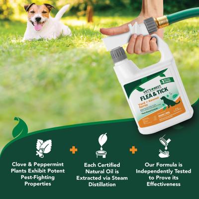 Show full view: Vet's Best Flea & Tick Yard & Kennel Spray for Dogs, 32-fl oz bottle slide 9 of 11