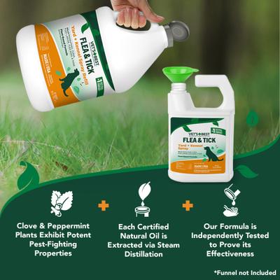 Show full view: Vet's Best Flea + Tick Yard & Kennel Natural Spray for Dogs, 96-fl oz slide 9 of 11