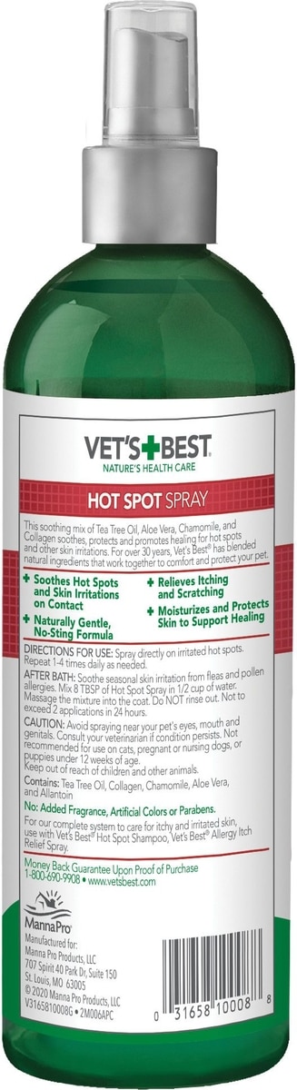 VET'S BEST Hot Spot Spray for Dogs, 16-fl oz bottle - Main Image