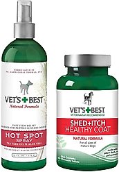 Vet's Best Hot Spot Spray for Dogs & Vet's Best Healthy Coat Shed & Itch Relief Dog Supplement