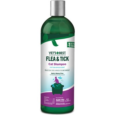 Vet's Best Vet's Best Advanced Flea & Tick Cotton Spice Shampoo for Cats, 12-fl oz bottle