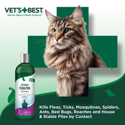 Show full view: Vet's Best Plant Based Formula Flea & Tick Natural Cat Shampoo, 12-fl oz bottle slide 6 of 11