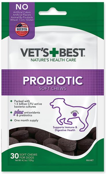 Show full view: Vet's Best Probiotic Chicken Flavored Soft Chews Digestive Supplement for Dogs, 30 count slide 1 of 11