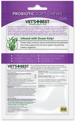 Show full view: Vet's Best Probiotic Chicken Flavored Soft Chews Digestive Supplement for Dogs, 30 count slide 3 of 12