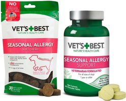 Vet's Best Seasonal Allergy Soft Chews Dog Supplement, 30 count + Vet's Best Seasonal Allergy Relief Dog Supplement, 60 count