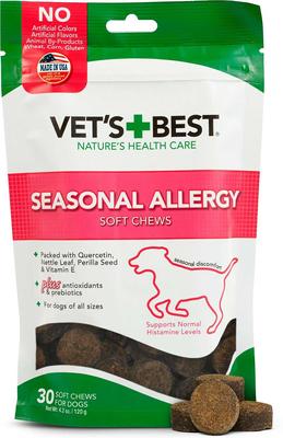 Show full view: Vet's Best Seasonal Allergy Soft Chews Dog Supplement, 30 count + Vet's Best Seasonal Allergy Relief Dog Supplement, 60 count slide 2 of 10