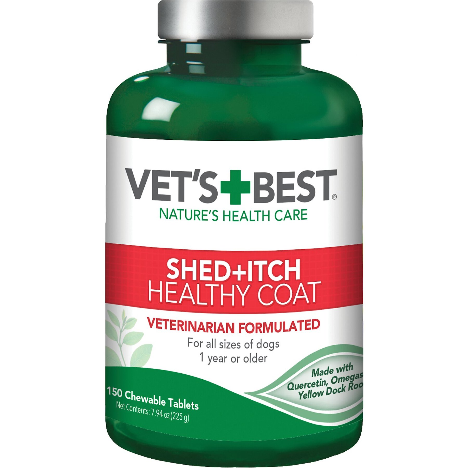 Vet's Best Shed+Itch Healthy Coat Chewable Tablets Skin & Coat Supplement for Dogs, 150 count