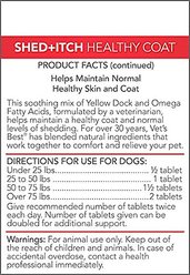 Vet's Best Shed+Itch Healthy Coat Chewable Tablets Skin & Coat Supplement for Dogs, 150 count slide 2 of 8