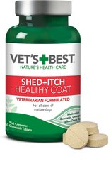 Vet's Best Shed+Itch Healthy Coat Chewable Tablets Skin & Coat Supplement for Dogs, 50 count