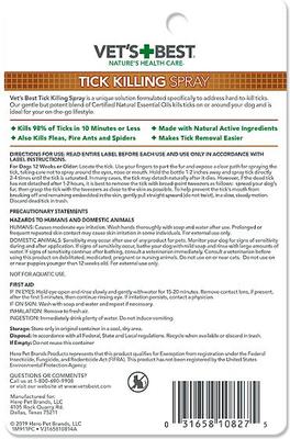 Show full view: Vet's Best Tick Killing Natural Tick Treatment Dog Spray, 1-fl oz bottle slide 2 of 9