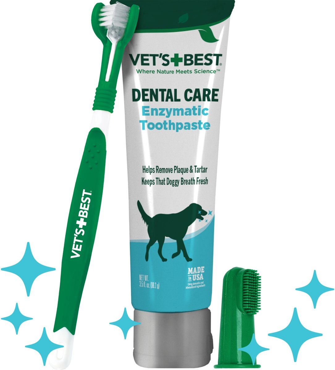 Vet's Best Toothbrush & Toothpaste Dental Kit