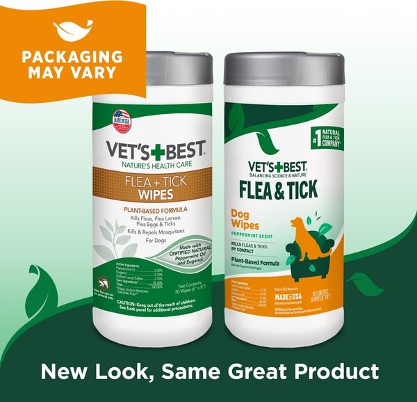 Pet Naturals Flea + Tick Repellent Wipes for Dogs & Cats