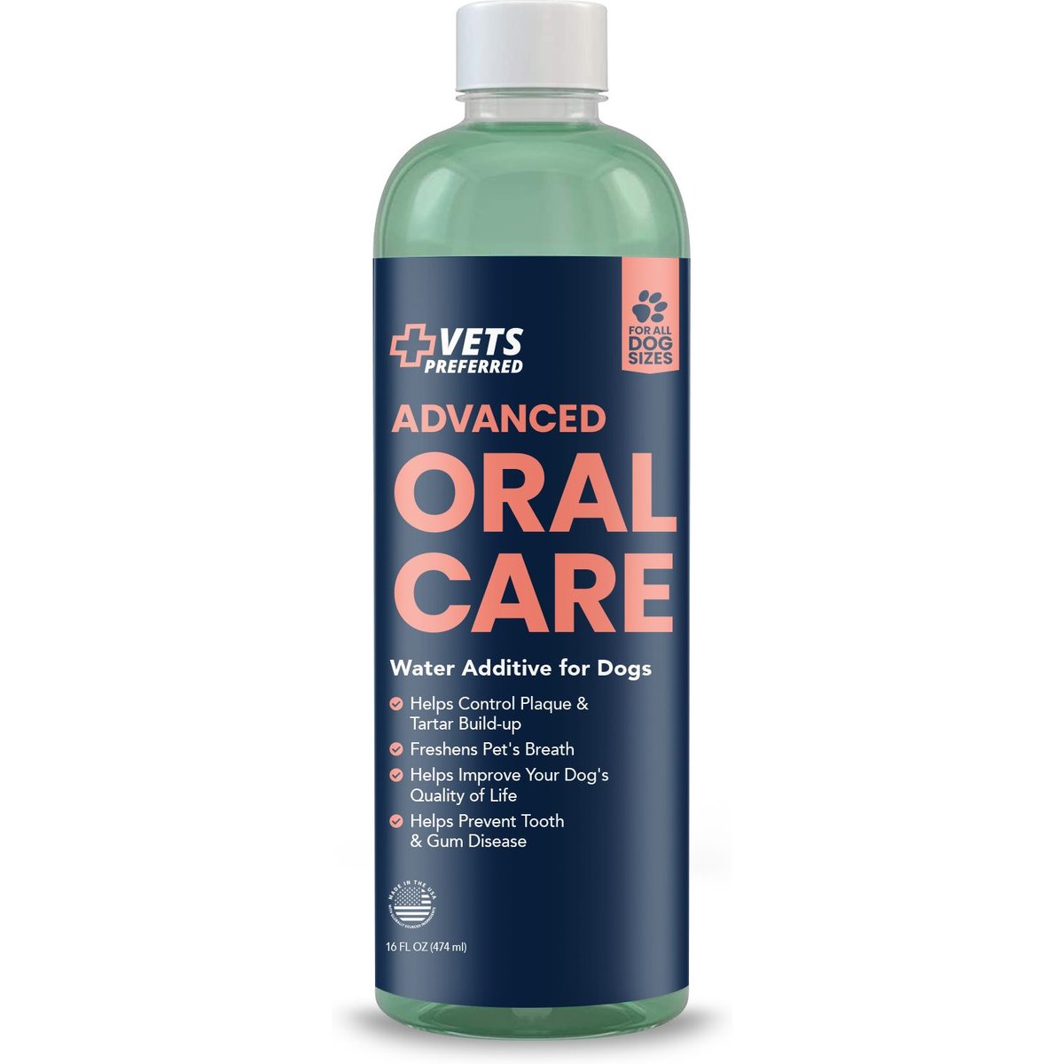 Vets Preferred Advanced Oral Care Dog Dental Water Additive, 16-fl oz bottle