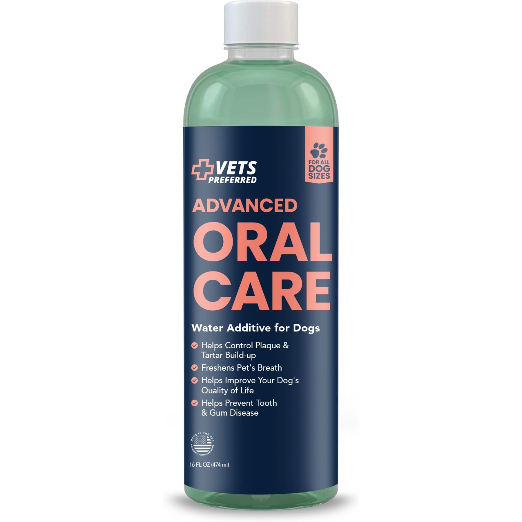 Vets Preferred Advanced Oral Care Dog Dental Water Additive, 16-fl oz bottle