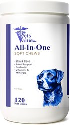 Vets Value 5-in-1 Vitamins & Minerals Flavored Soft Chews Multivitamin for Dogs, 120 count slide 1 of 3