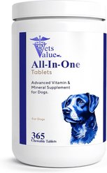 Vets Value All in One Advanced Minerals Flavored Chewable Tablets Multivitamin for Dogs, 365 count slide 2 of 6