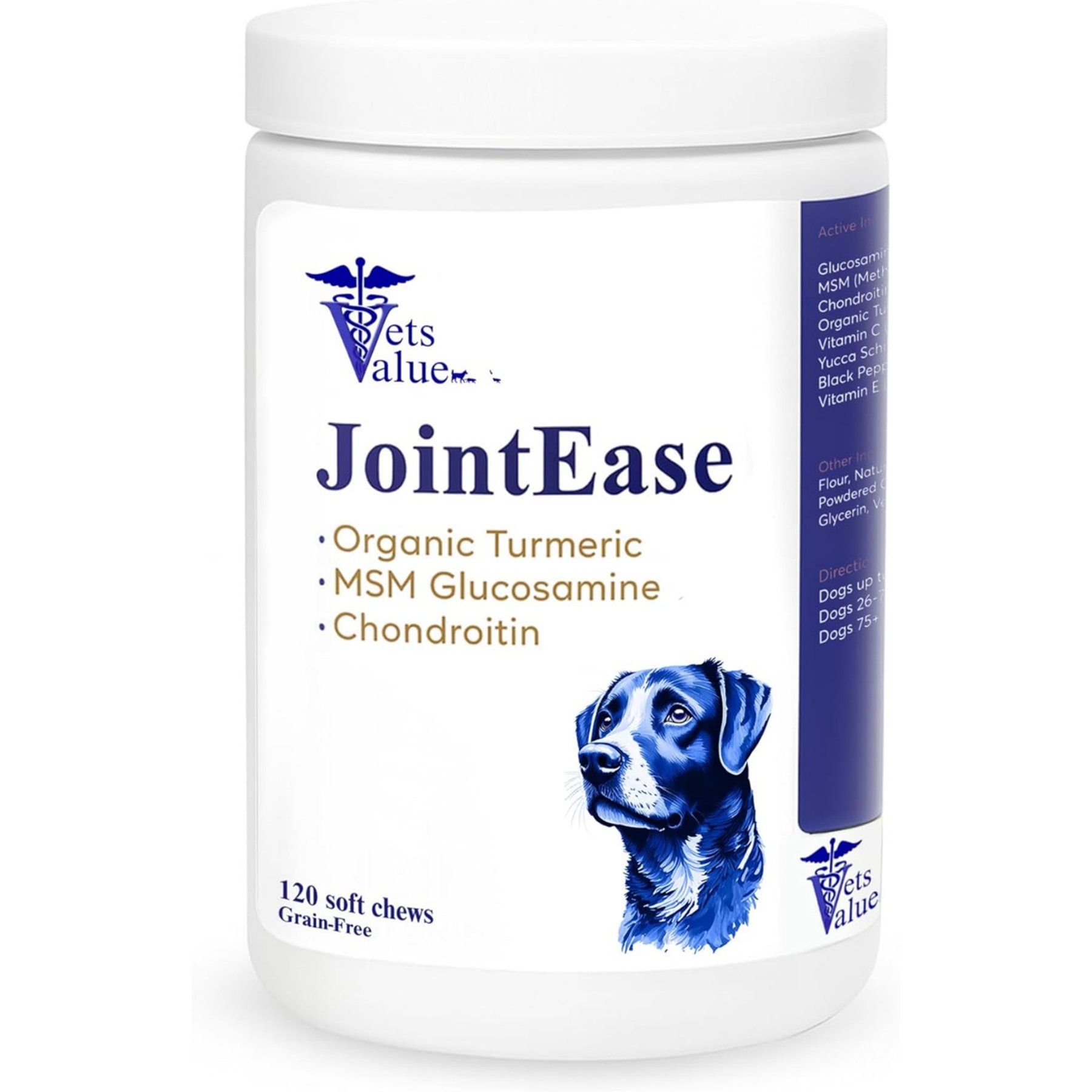 Vets Value Glucosamine, Chondroitin & MSM Flavored Soft Chew Hip & Joint Supplement for Dogs, 120 count