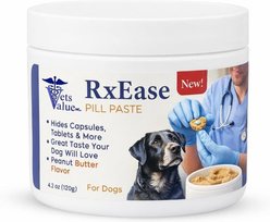 Vets Value RxEase Pill Paste Peanut Butter Flavor Medication for Dogs, 4.2-oz jar