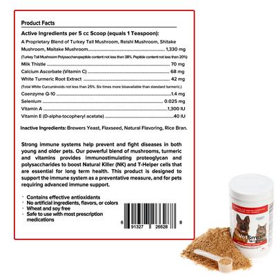 Show full view: VetSmart Formulas Critical Immune Defense Mushroom & Turmeric Compound Dog & Cat Supplement, 6.3-oz bottle, 3 count slide 5 of 12