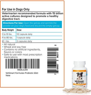 Show full view: VetSmart Formulas Probiotic Nutrient Enhancer Dog Supplement, 60 count slide 5 of 13