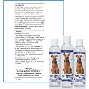VetSmart Formulas Protect Dog Shampoo, 8-oz bottle, 3 count