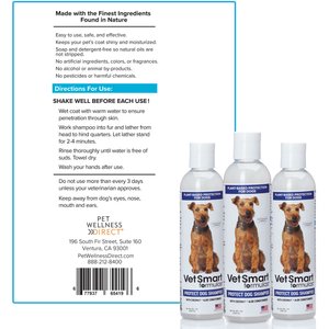 VetSmart Formulas Protect Dog Shampoo, 8-oz bottle, 3 count
