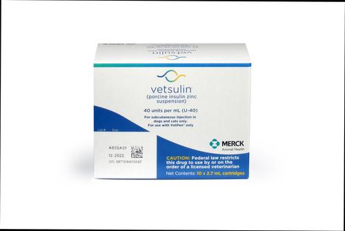Show full view: Vetsulin (porcine insulin zinc suspension) U-40 Cartridge for VetPen, 10 cartridges of 2.7-mL slide 4 of 13