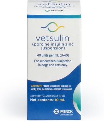 Vetsulin (porcine insulin zinc suspension) U-40 Injectable for Dogs & Cats