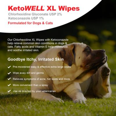 Show full view: VetWELL Chlorhexidine Medicated Dog & Cat Wipes, 60 count slide 3 of 6