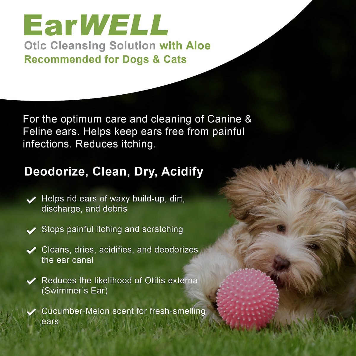 VetWELL EarWELL Aloe Ear Dog Wipes