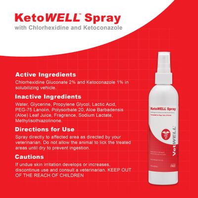Show full view: VetWELL KetoWell Antiseptic Dog, Cat & Horse Spray, 8-oz bottle slide 4 of 6