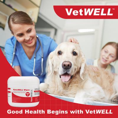 Show full view: VetWELL KetoWell Antiseptic Dog, Cat & Horse Wipes, 50 count slide 5 of 7